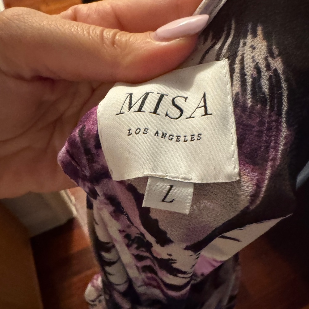 Misa Los Angeles Vibrant Purple and Black Dress